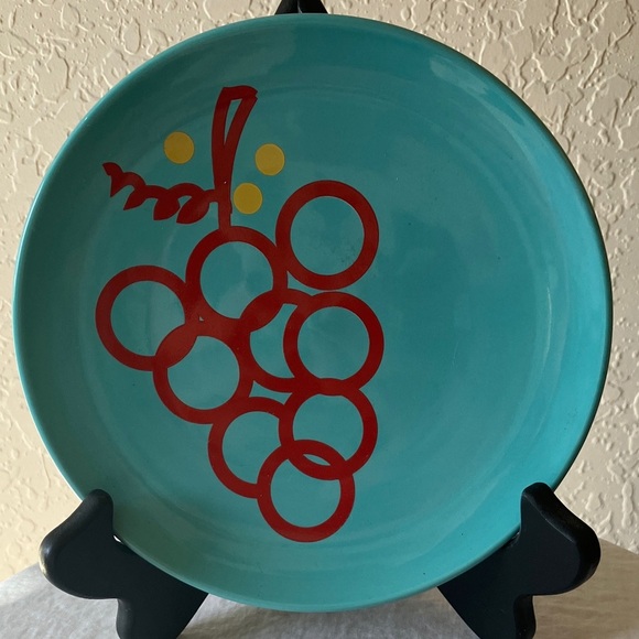 Tag Other - Tag: Turquoise Plate with Red Grape Design